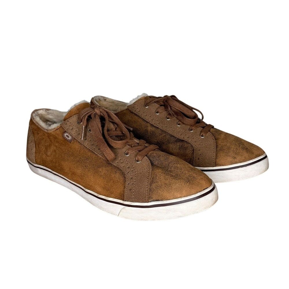 UGG Men’s Sneakers Size 15 Roxford Bomber Lace Up Brown Chestnut Leather Suede